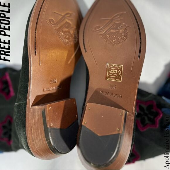 FREE PEOPLE ROUNDHOUSE STICH BOOTS BLACK COMBO SIZE 39.5 EU NWT - Picture 5 of 14